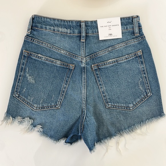 Zara ZW DENIM SHORTS WITH RHINESTONES - Picture 7 of 9